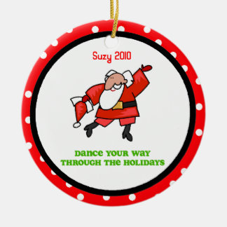 DanceChick Santa Dance gepersonaliseerde versierin Keramisch Ornament