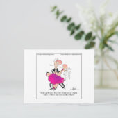 DANCED ALL NGHT Cartoon Briefkaart door April McCa (Staand voorkant)