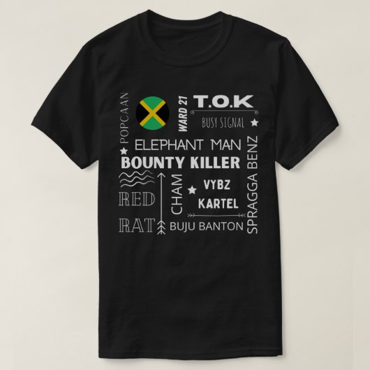 Dancehall Reggae Artist White Text Design Classic T-shirt (Design voorkant)