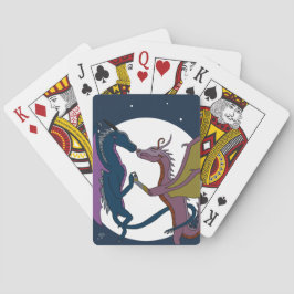 Dancende Fantasy Draak Liefde Mystieke Illustratie Pokerkaarten