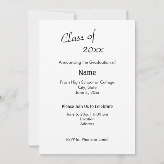 Dancer 3 Afstuderen Kaart (Achterkant)