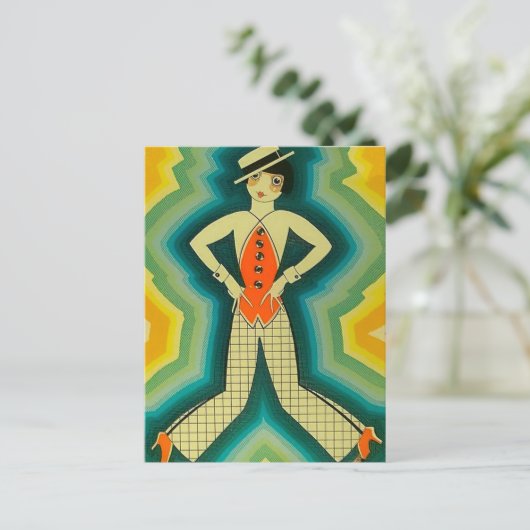 "Dancer" Art Deco Hoesje van Jose Carlos Briefkaart (Staand voorkant)