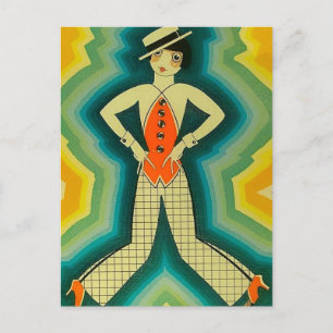 "Dancer" Art Deco Hoesje van Jose Carlos Briefkaart