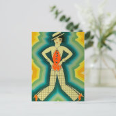 “Dancer” Art Deco-omslag van Jose Carlos Briefkaart (Staand voorkant)