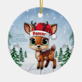 Dancer Baby Deer, Fawn, Doe, Reindeer 🦌🎄 Keramisch Ornament