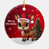 Dancer Baby Deer, Fawn, Doe, Reindeer🦌 🎄 Keramisch Ornament (Achterkant)
