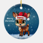 Dancer Baby Deer, Fawn, Doe, Reindeer🦌 🎄 Keramisch Ornament (Achterkant)