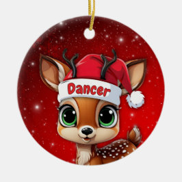 Dancer Baby Deer, Fawn, Doe, Reindeer🦌 🎄 Keramisch Ornament