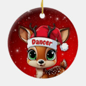 Dancer Baby Deer, Fawn, Doe, Reindeer🦌 🎄 Keramisch Ornament (Achterkant)