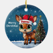 Dancer Baby Deer, Fawn, Doe, Reindeer🦌 🎄 Keramisch Ornament (Achterkant)