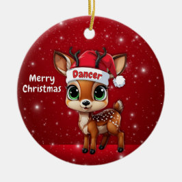 Dancer Baby Deer, Fawn, Doe, Reindeer🦌 🎄 Keramisch Ornament