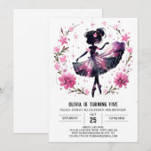 Dancer bewerkbare Ballerina Verjaardag Kaart (Voorkant / Achterkant)