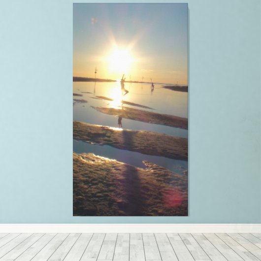 Dancer bij het strand van Menemsha in Martha's wij Canvas Afdruk (Insitu (Houten vloer))