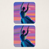 Dancer bij zonsondergang vierkante visitekaartjes (Voorkant /achterkant)