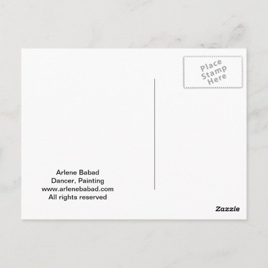 Dancer, Briefkaart (Achterkant)
