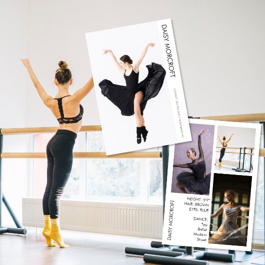 Dancer Casting Foto Portfolio Comp Card Kaart