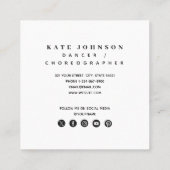Dancer Choreograaf Foto QR Code Social Media Vierkante Visitekaartje (Achterkant)