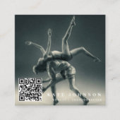 Dancer Choreograaf Foto QR Code Social Media Vierkante Visitekaartje (Voorkant)