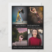 Dancer Choreographer Comp Card 5 Photo Headshot Kaart (Achterkant)