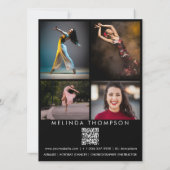 Dancer Choreographer Comp Card 5 Photo QR Code Kaart (Achterkant)