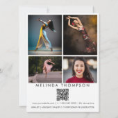 Dancer Choreographer Comp Card 5 Photo QR Code Kaart (Achterkant)