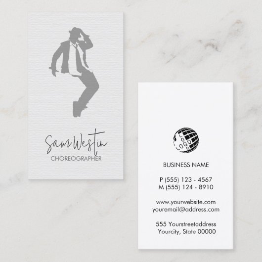 Dancer Choreographer Visitekaartje (Voorkant / Achterkant)