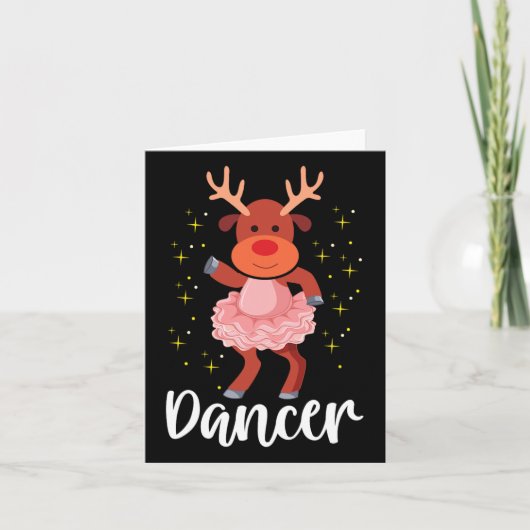 Dancer Christmas Dancing Rendier Schattigee Herten Kaart (Voorkant)