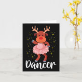 Dancer Christmas Dancing Rendier Schattigee Herten Kaart (Gele Bloem)