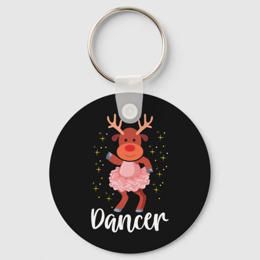 Dancer Christmas Dancing Rendier Schattigee Herten Sleutelhanger (Voorkant)
