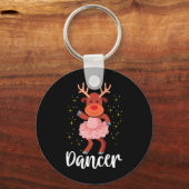 Dancer Christmas Dancing Rendier Schattigee Herten Sleutelhanger (Voorkant)
