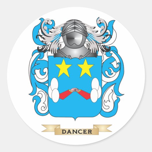 Dancer Coat of Arms Ronde Sticker (Voorkant)