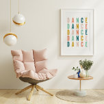 Dancer Dance Simple Colorful Typography Design Poster<br><div class="desc">Viel je liefde voor dans uit met dit leuke typografische ontwerp van het woord DANCE in kleurrijk letterschrift.</div>