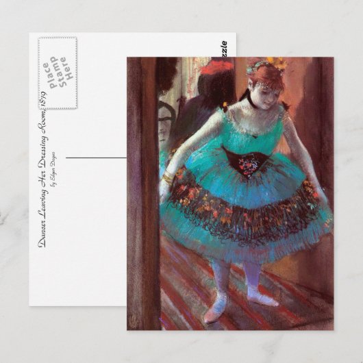 Dancer die haar kleedkamer verlaten door Degas Briefkaart (Voorkant / Achterkant)