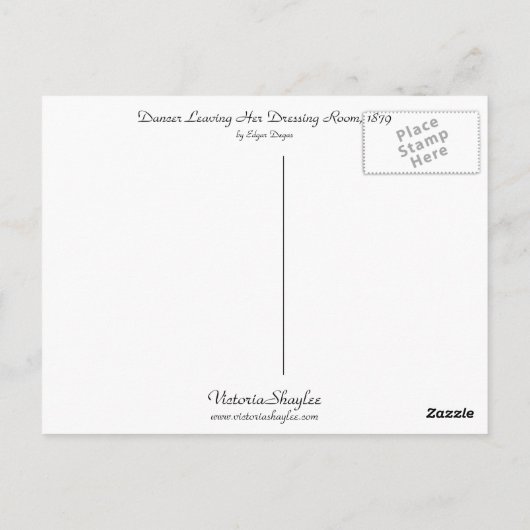 Dancer die haar kleedkamer verlaten door Degas Briefkaart (Achterkant)