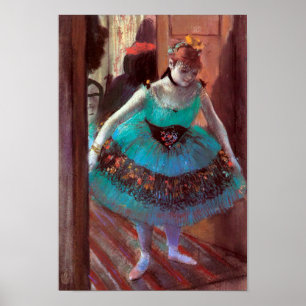 Dancer die haar kleedkamer verlaten door Degas Poster