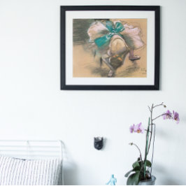 Dancer die haar linten koppelt aan Edgar Degas Poster