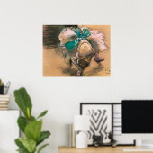 Dancer die haar linten koppelt aan Edgar Degas Poster (Thuiskantoor)