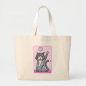 Dancer Disco Ball Cat Cartoon Fun Art Grote Tote Bag (Voorkant)