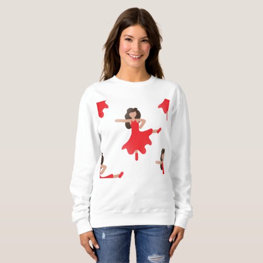 Dancer emoji womens sweatshirt (Voorkant volledig)