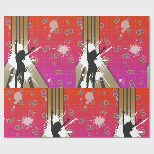 Dancer en gitaar cadeaupapier (Vlak)