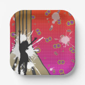 Dancer en gitaar papieren bordje (Voorkant)
