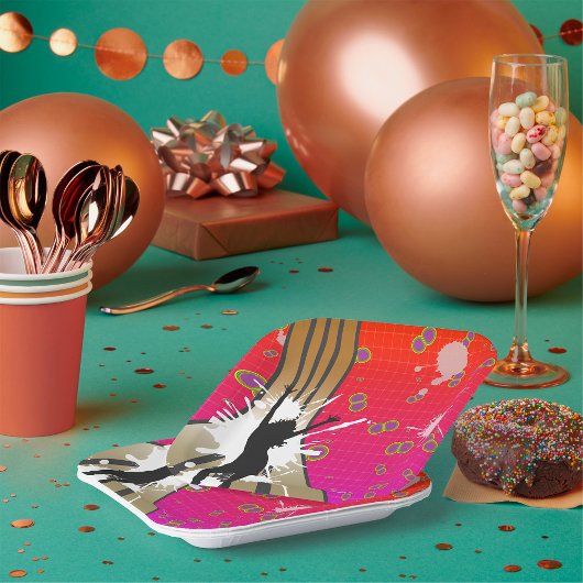 Dancer en gitaar papieren bordje