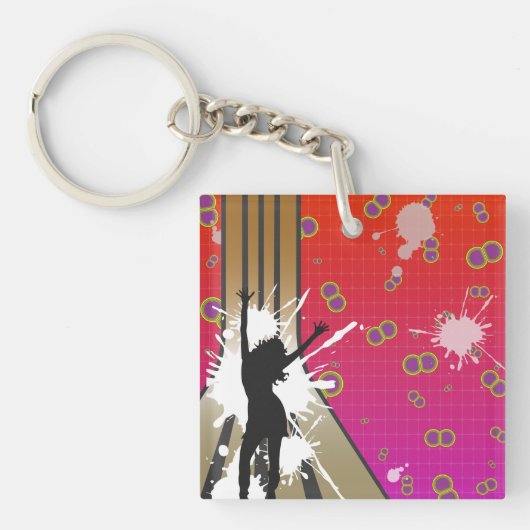 Dancer en gitaar sleutelhanger (Voorkant)