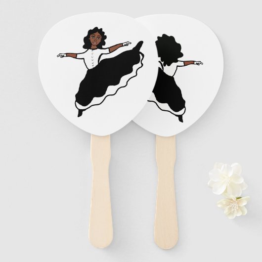 Dancer Fans BW #1 Handwaaier (Voorkant en achterkant)