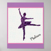 Dancer Faux Sparkle Personalized Tiny Dot Poster (Voorkant)
