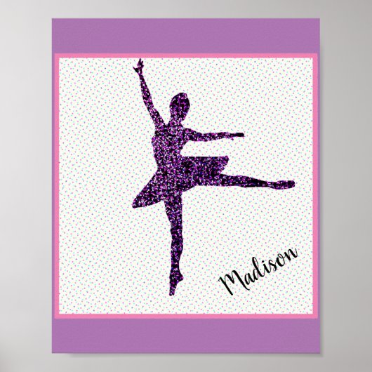Dancer Faux Sparkle Personalized Tiny Dot Poster (Voorkant)
