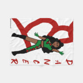 Dancer Fleece Deken Rood & Groen (Voorkant (Horizontaal))