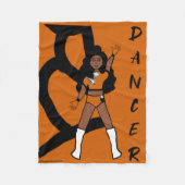 Dancer Fleece Deken Sinaasappel & Zwart (Voorkant)