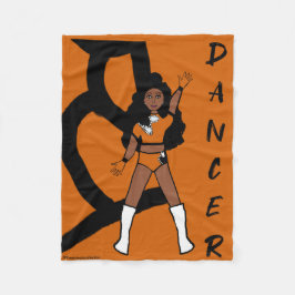 Dancer Fleece Deken Sinaasappel & Zwart