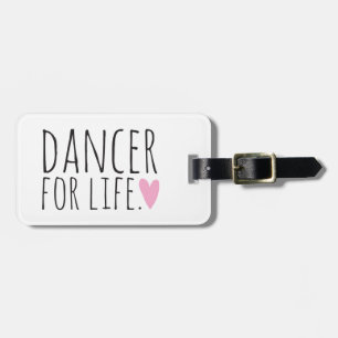 Dancer for Life White met hart Bagagelabel